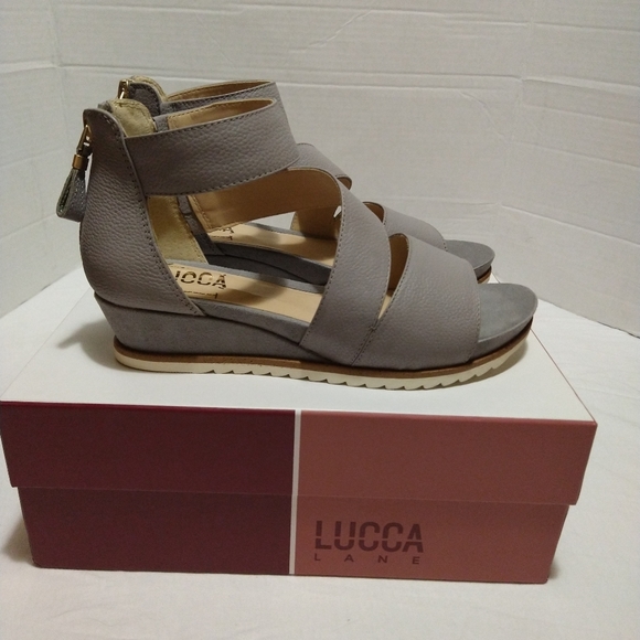 Lucca Lane Shoes - Lucca Lane Grey FiFi Genuine Leather Sandals